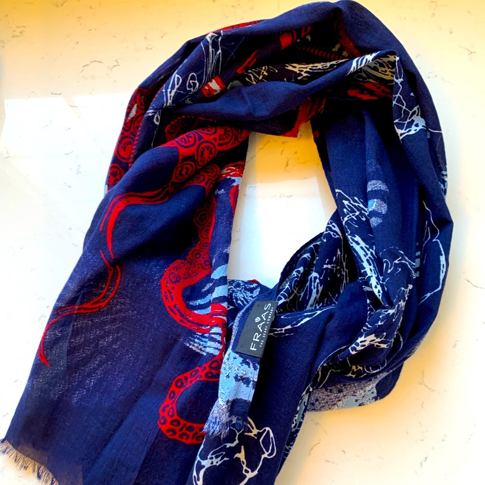 Blue and red scarf